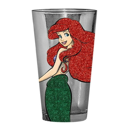 Little Mermaid Ariel Glitter Print Pint Glass