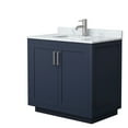 thumbnail image 3 of Wyndham Collection Miranda 36" Carrara&Wood Single Bathroom Vanity in White/Gold, 3 of 7