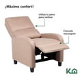 thumbnail image 3 of Sillon Reclinable Reposet Sofa Individual Tela Moderno Sala beige, 3 of 8