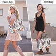 thumbnail image 6 of Large Capacity Tote Bag,White Colorful Flower Butterfly Pattern Handbag Fashion Luxury Tote Bag,15.7"x13"x 5.1" Inches,Laptop Compatible, 6 of 6