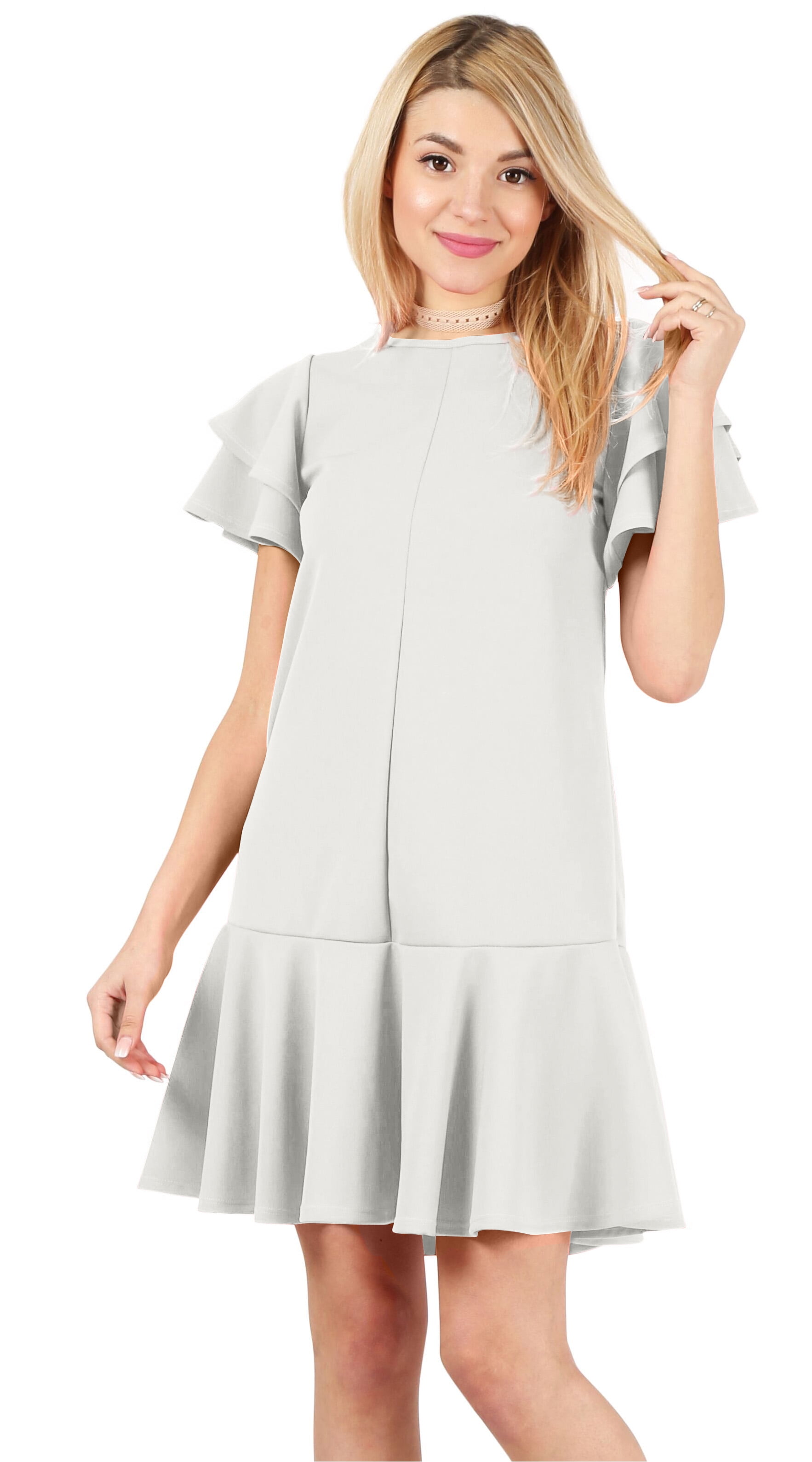 ladies shift dresses with short sleeves