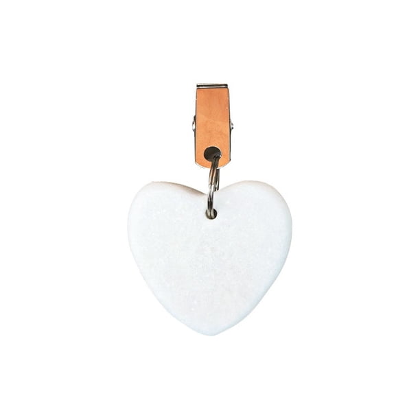 Pesas para manteles, perchas con forma de corazón, pesas para manteles con clips de acero inoxidable, mantel de piedra en forma de corazón, 8 paquetes (blanco)