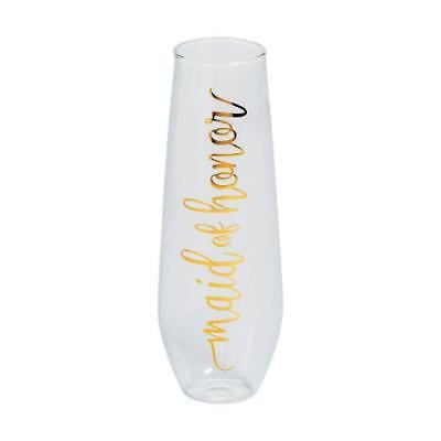 Stemless Flute Glass - IN-13788567 Gold Foil Maid of Honor Stemless Champagne Glass 1 Piece(s)
