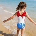thumbnail image 4 of Shadoumai One Piece Swimsuit for Girls Keyhole Tankini with Shorts Quick Drying Tropical Print Ruffle Bathing Suit Swimwear with Cover Up Skirt with Chest Pad, 4 of 5