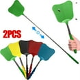 thumbnail image 2 of 2 Pcs Tapettes à Mouches Télescopiques Rétractables Manuelles en Plastique Tapette à Mouches Extensible avec Long Poteau Outil Tueur d'Insectes Manuel 2 Pcs Noir, 2 of 6