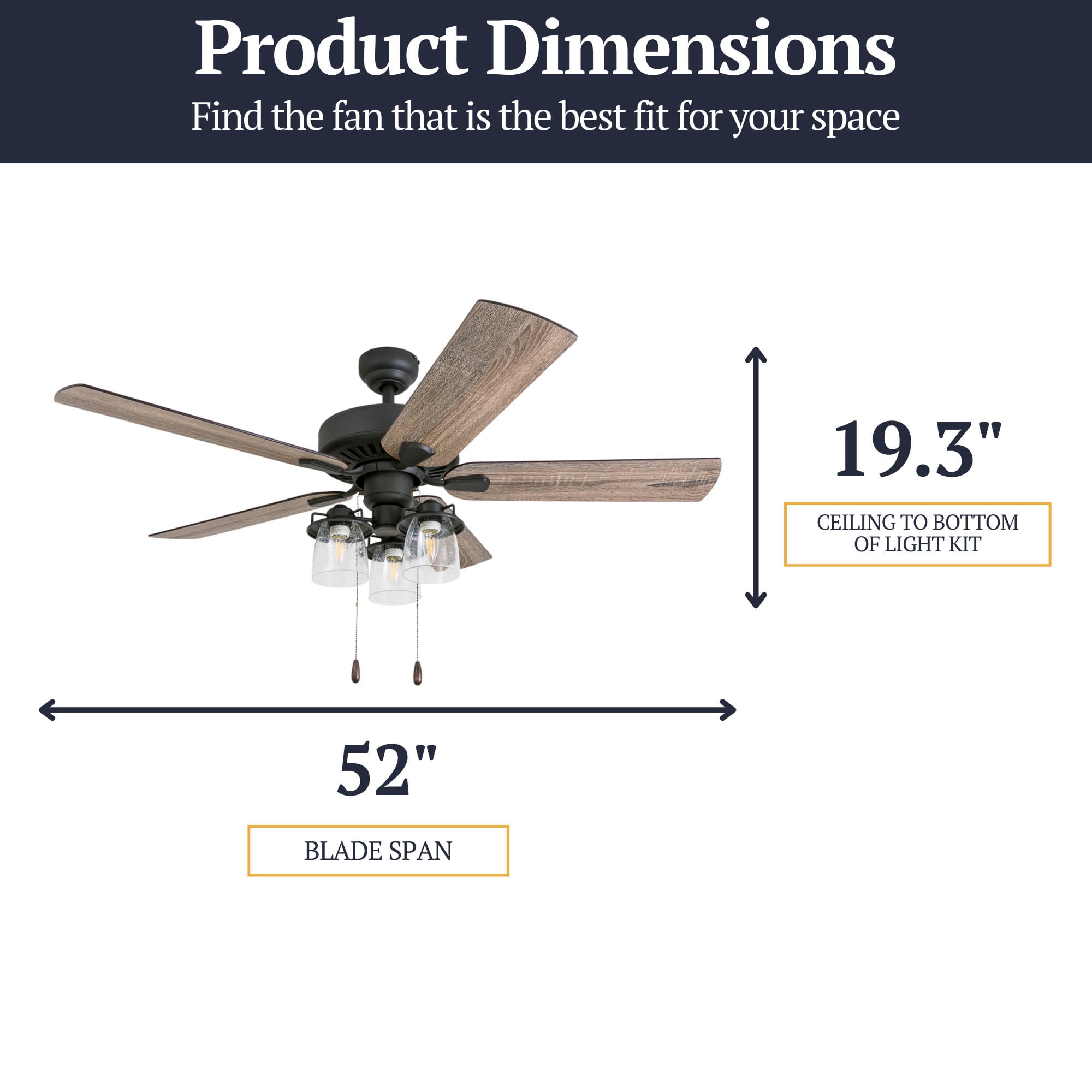 Prominence Home 50585-35 Briarcrest Farmhouse 52-Inch Aged Bronze Indoor Ceiling Fan with 5 Barnwood, Tumbleweed Blades