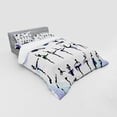 thumbnail image 3 of Art Duvet Cover Set, Female Ballet Dancers Performing Arts Black Silhouettes Illustration Design, Bedding Set with Shams and Fitted Sheet, 3 Sizes, by Ambesonne, 3 of 3