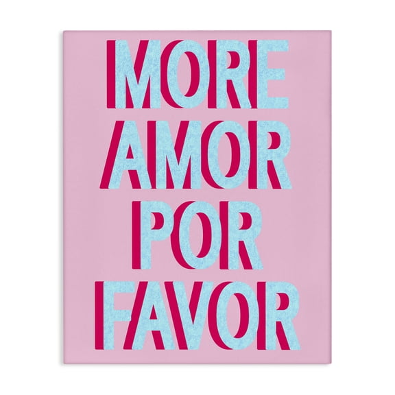 Stupell Industries Contemporary More Amor Phrase Canvas Art, 16 x 20, by Lil' Rue