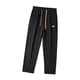 thumbnail image 5 of Pantalones deportivos para hombre, pantalones rectos, cintura elástica, pantalones de pierna recta con cordón, Talla XL Negro, 5 of 9