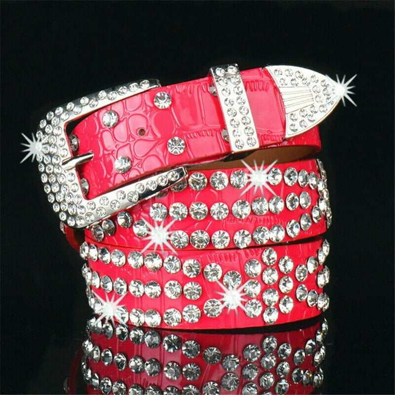 Rhinestone Belt Walmart Waist Band Cowgirl Glitter Studded PU