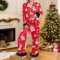 thumbnail image 2 of Tiweut Womens 2 Piece Pajamas Sets for Christmas Long Sleeve Lapel Santa Cartoon Graphic Print Tops and Pants Hem Home Wear Sleepwear Suit,A-Red,L, 2 of 5