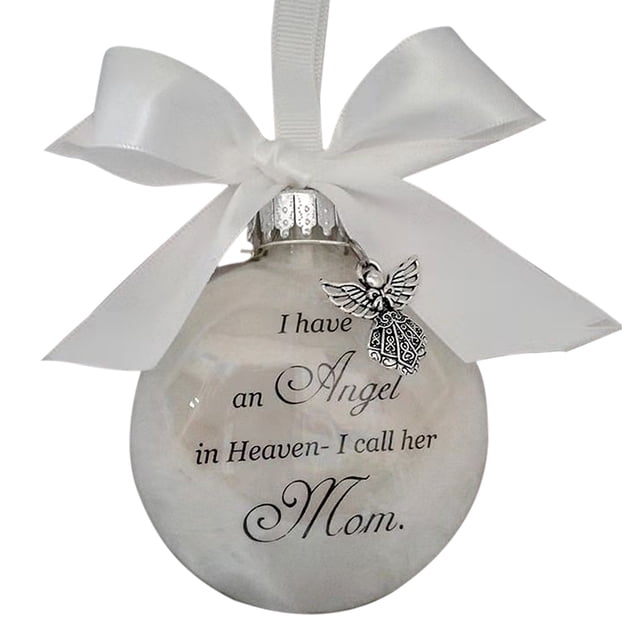 Bewildely Bola de plumas Ángel en adorno conmemorativo signo decoraciones conmemorativas para papá mamá decoración familiar bola Navidad decoración Decoración del hogar mamá Bewildely HA003103-04