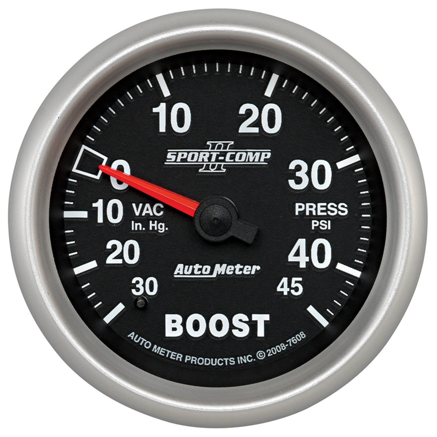 Auto Meter 7608 Boost / Turbo 30 InHG / 45 PSI Mechanical Sport
