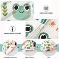 thumbnail image 3 of Cute Frog Head and Rainbow Plush Pillow Cases Standard Size Ultra Soft Warm Pillowcases with Zipper 20"x26", 3 of 9