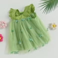 thumbnail image 3 of Musuos Baby Girls Summer Princess Dress, 6 9 12 18 24Months Fly Sleeve Square Neck 3D Butterfly Tutu Tulle Dress Infant Outfit, 3 of 9