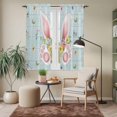 thumbnail image 6 of Easter Kitchen Curtains 63 Inch Length, Spring Rabbits Ears Feet Flowers Wooden Grain Tiers Curtains for Living Room Berdoom Bathroom, Light Filtering Drapes Window Treatment 2 Panels 42"Wx63"L, 6 of 8