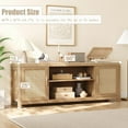 thumbnail image 2 of Rattan TV Stand for 75 inch, Boho Entertainment Center with Adjustable Shelves, Natural Oak TV & Media Cabinet 2-Tier Storage for Living Room Bedroom, 2 of 8