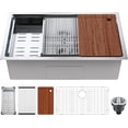 thumbnail image 2 of Kitchen Sink Workstation  Stainless Steel Undermount Sink  Drop-In Single Bowl Farmhouse Basin with Ledge &amp; Multiple Accessories  Household Dishwasher Sinks for RV  Prep Kitchen  Bar, 2 of 3