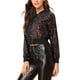 thumbnail image 4 of Chaqueta bomber recortada con cremallera de lentejuelas brillantes para mujer INSPIRE CHIC 2XL color albaricoque, 4 of 7