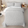thumbnail image 2 of Manfei Lovely Stars Quilt Full,Cute Cartoon Polka Dot Full Bedspread Sets,Light Gray,Light Gray Reversible,3 Pieces,1 Coverlet and 2 Pillowcases, 2 of 7