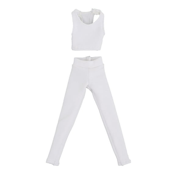 Disfraz de chaleco y pantalones de figura de mujer a escala 1/12, accesorio de ropa en miniatura para Blanco