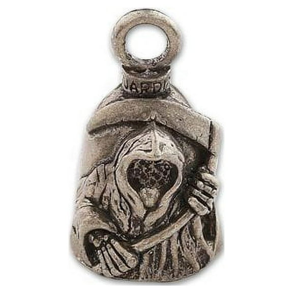 Guardian Bell, Metal, Grim Reaper, Death, Mythology, Skeleton, Motorcycle Rider, Biker, Good Luck Bell, .75" x 1"