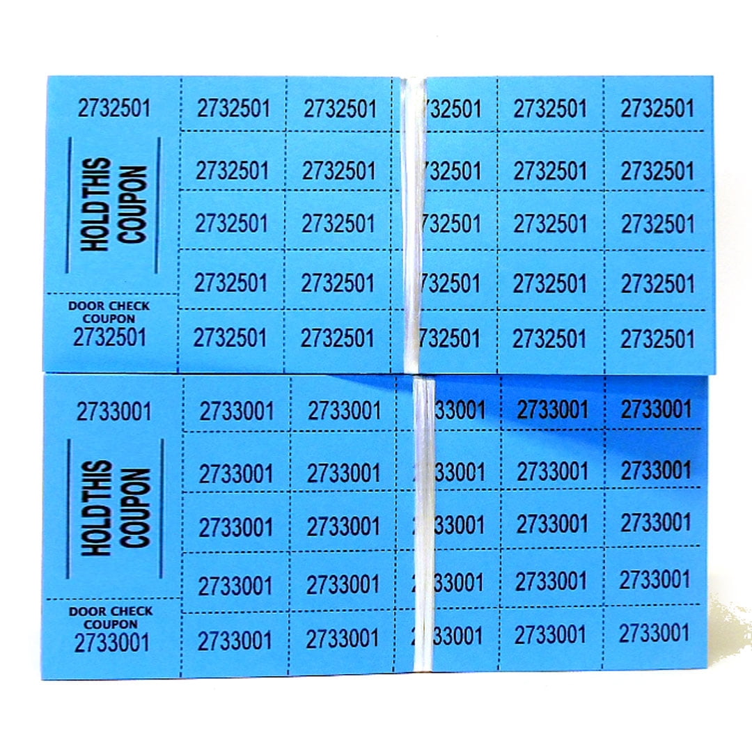 Auction Tickets - 1000 Sheets - Assorted Colors (Blue)