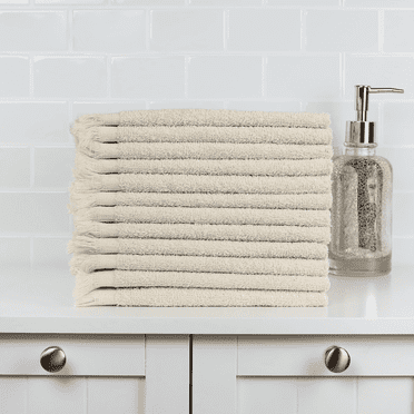 1888 Mills Fringed Terry Fingertip Towels 100% Cotton, 12 Count