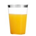 thumbnail image 6 of 100 Silver Plastic Cups 10 Oz Clear Plastic Cups Tumblers Silver Rimmed Cups Fancy Disposable Wedding Cups Elegant Party Cups with Silver Rim, 6 of 7
