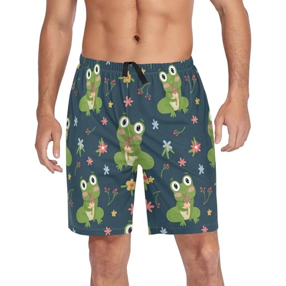 GZHJMY Frog Pajama Pants Short for Men, Lounge Pants Lightweight Men Pajama Bottoms with Drawstring Pockets, Christmas New Year Birthday Gifts, X-Large