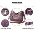 thumbnail image 4 of FIDAC Women's Shoulder Bag PU Leather Solid Multi Pocket Crossbody Bag, Purple, 1-Piece, 4 of 8