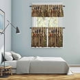 thumbnail image 5 of Modern Cooking Kitchen Curtains Sets for Windows 36 Inch Length, Farmhouse Country Wooden Grain Rod Pocket Window Treatments Tier Curtains and Valances Set for Bedroom/Bathroom, 5 of 8