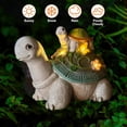 thumbnail image 6 of Solar Garden Outdoor Statues Turtle with Succulent and 7 LED Lights, Cute Outdoor Turtle Decor for Patio, Balcony, Yard Ornament, Funny Tortoise Figurine Lights Lawn Art, Present for Grandma, Mum, 6 of 9