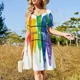 thumbnail image 5 of Vestido tipográfico de manga corta con acuarela LGBT Love Wins Paint, vestidos holgados elegantes para mujer, vestidos de verano, 5 of 8
