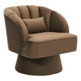 thumbnail image 1 of QinaQin Sillón barrel giratorio 360°, tapizado y acolchado con respaldo acanalado, ideal para sala, recámara, oficina o rincón de lectura, 1 of 8