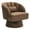 Velvet | Brown, variant on Modern 360° Swivel Barrel Accent Chair, Teddy Fabric Upholstered Round Lounge Armchair with Striped Backrest & Plush Padding for Living Room, Bedroom