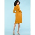 thumbnail image 5 of Made by Johnny Women's Comfy Casual Long Sleeve Flowy Dresses Loose Plain Dress with Pockets S MUSTARD, 5 of 6