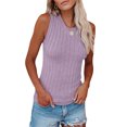 thumbnail image 2 of Sleeveless Women Solid Color Ribbed Knit Tank Tops Summer Casual Cami Tops, 2 of 4