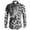 Grey, variant on Shirts for Men Animals Tiger Printed Tops Long Sleeved Tshirts Lapel Button Blouses Tees