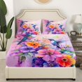 thumbnail image 2 of Erosebridal Hummingbird Flower Fitted Sheet Full,Spring Graden Bedding Set Full Size,Girls Room Decorative,Breathable,3-Piece(No Top Sheet), 2 of 6