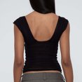 thumbnail image 5 of Summer Fashion Tank Tops For Women Loose Fit Solid Color Lace Backless Black Summer Waistcoat S-L, 5 of 6