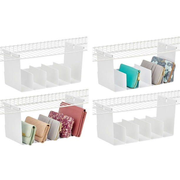 mDesign Plastic 5 Compartment Hanging Closet Storage Organizer Tray