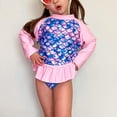 thumbnail image 7 of Gyratedream 2-10T Little Big Girls Long Sleeve Two Pieces Rash Guard Swimsuit Bathing Suit, 7 of 7