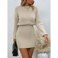 thumbnail image 5 of Calvaya Drop Shoulder Ribbed Knit Sweater Dress Fall Winter Cloth For Women, 5 of 10