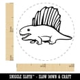 thumbnail image 2 of Wary Dimetrodon Dinosaur with Dorsal Sail Fin Self-Inking Rubber Stamp Ink Stamper - Sky Blue Ink - Mini 1/2 Inch, 2 of 7
