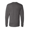 thumbnail image 4 of Hanes Men’s Beefy-T Long Sleeve T-Shirt, Crew Neck, Durable Pre-Shrunk Cotton, Charcoal Heather, S, 4 of 4