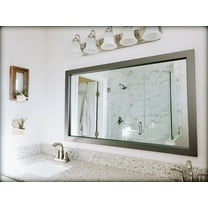 Frame My Mirror Framed Wall Mirror - Stainless Steel 36" x 54" Mirror - Ideal for Bathroom, Wall Decor, Bedroom and Livingroom - Moisture Resistant with Safety Backing - Pendleton Design
