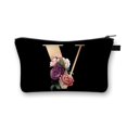 thumbnail image 1 of Bolso Mano Del Artículo Tocador Del Bolso Cosmético Del Almacenamiento Del Del Flores La Letra, 1 of 2