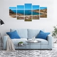 thumbnail image 4 of Sicily 5 Panels Acrylic Glass Wall Art, Panoramic Shot of Paradise Sea Beach Cala Paradiso Nature Landscape Italy Holiday, Accent for Living Room, Bedroom, Dorm, 60" x 30", Multicolor, by Ambesonne, 4 of 5