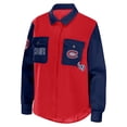thumbnail image 2 of Women's WEAR by Erin Andrews Red/Navy Montreal Canadiens Colorblock Button-Up Shirt Jacket, 2 of 3